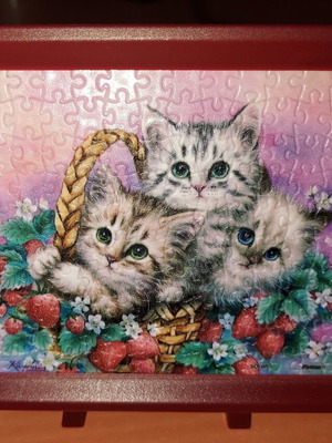 Pintoo 150-piece Strawberry Basket puzzle with plastic frame
