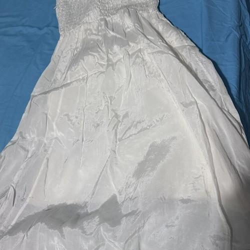 White long summer dress with straps, like new, size medium