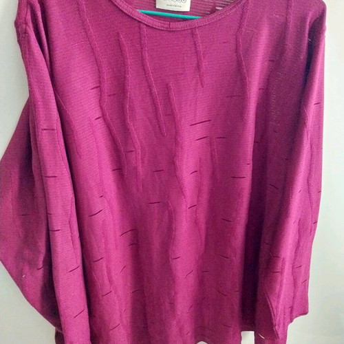 Fuchsia blouse XL long sleeves perforated like new