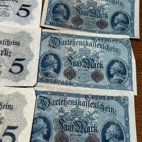 5 mark 1914 banknote lot of 14