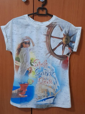 Cichlid παιδικό T-shirt με πολύχρωμο καλοκαιρινό σχέδιο, 152-158 εκ.