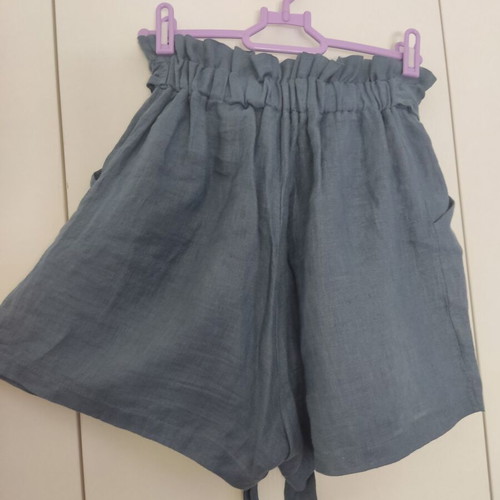 Linen set top shorts bermuda blue like new, small