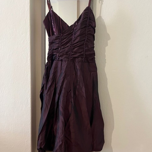 Vintage dress with sequins and side zipper, purple