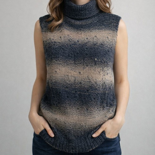 Knitted handmade sleeveless sweater new, size S-M
