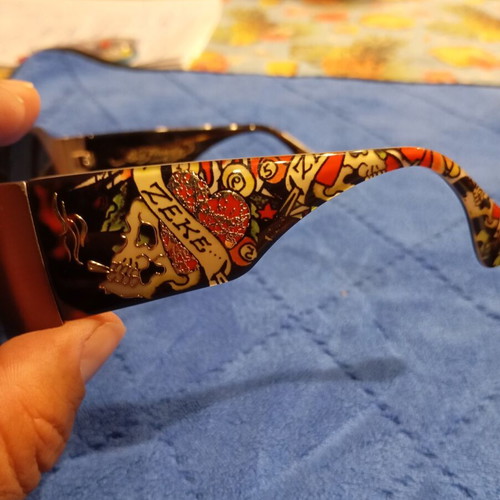 Ed Hardy Unisex Vintage Sunglasses like new, black and brown