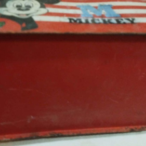 Disney Mickey Mouse red tin box vintage 70s by Melody Taiwan