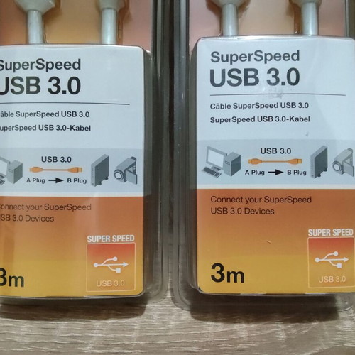 Belkin USB 3.0 cables pack, USB A to USB B, 3 meters, new, 2 pieces