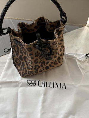 Callista leather bucket bag with leopard print new with certificate