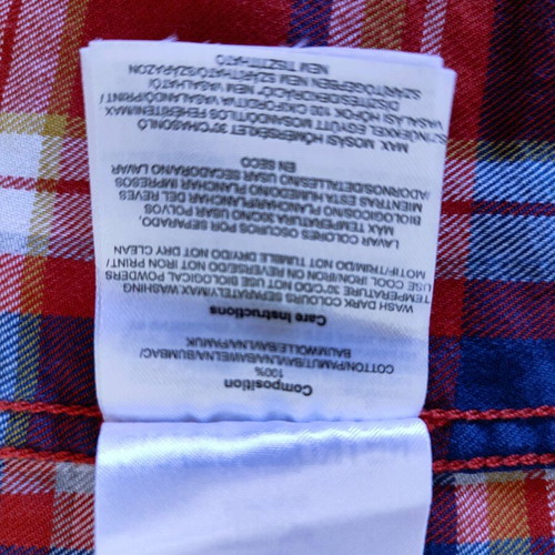 Retro Jeans plaid shirt size M like new, blue and red