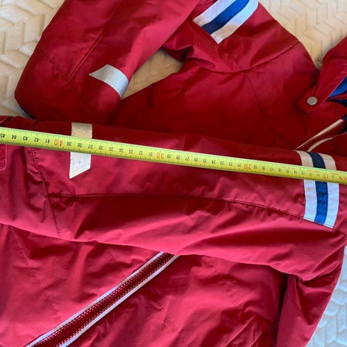 Children's winter ski jacket used for 8 years old red and blue