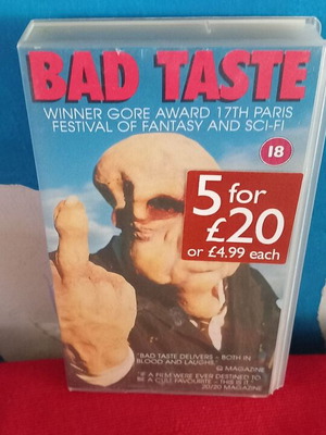Bad Taste thriller VHS tape, dubbed