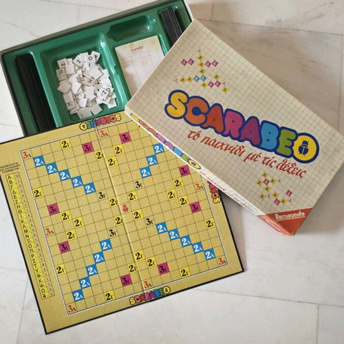 Scarabeo board game used, Greek Remoundo edition