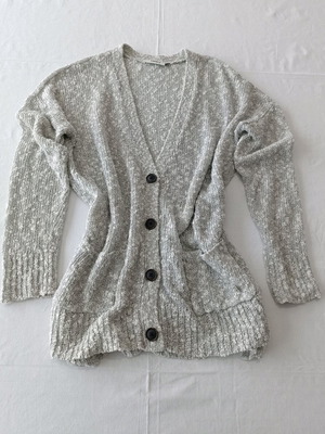 Only cardigan thin knit gray melange size L like new