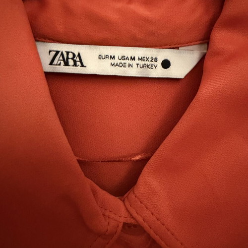 Zara satin shirt size M like new, orange