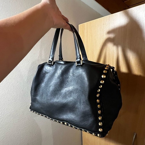 Zara leather handbag used, black
