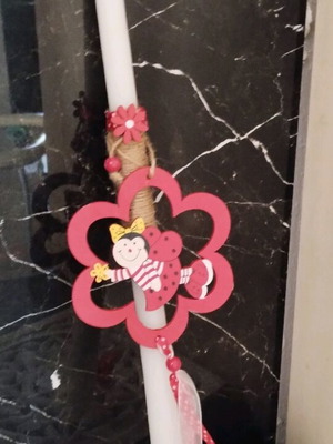 Easter candle new with ladybug decoration