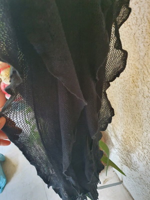 Black scarf new, 0.45x2.12 meters