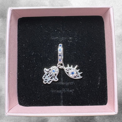 Pandora protective talisman charm like new, blue and silver