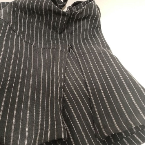 Striped black top with straps like new