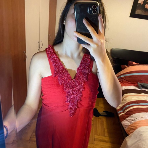 Red dress new, size L / 40 / 12 with slit detail