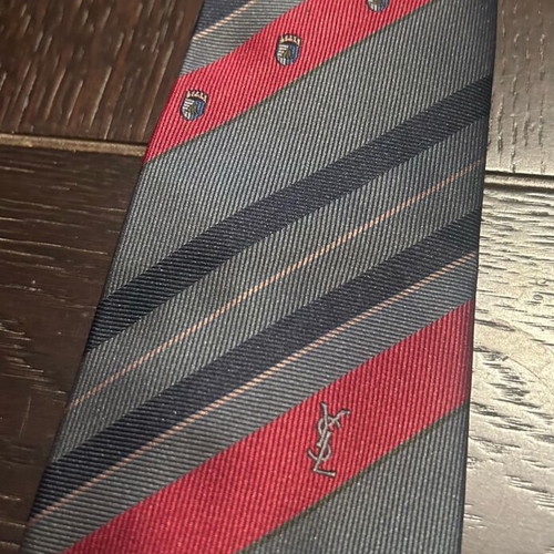 Yves Saint Laurent ties used, set of 2 striped multicolor