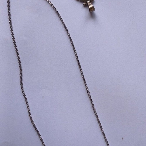 Silver pendant 925 with blue opal and meander used