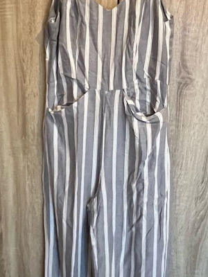 Striped jumpsuit Bershka new, size S, white and gray