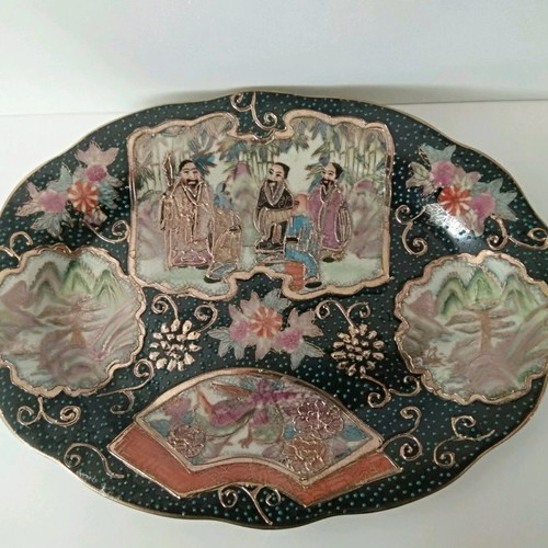 Satsuma decorative platter used