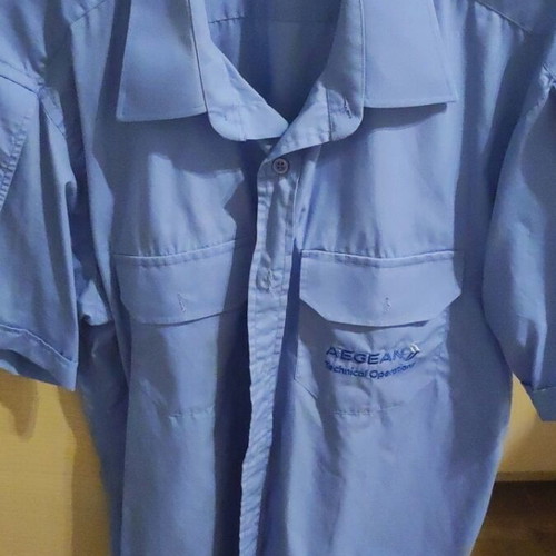 Aegean aircraft mechanic shirts XL short sleeve used, pack of 5