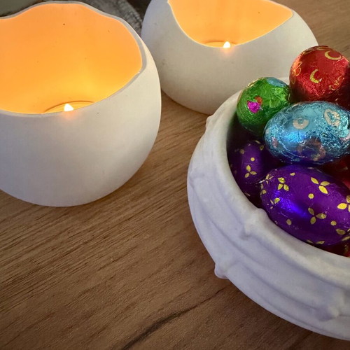 Candle holders with nest new, Easter decoration set