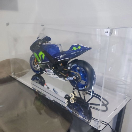 Valentino Rossi Motorcycle Model with Illuminated Display Case and Magazines