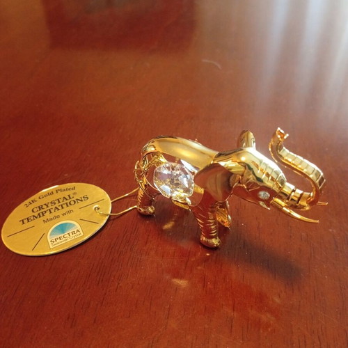 Crystal Temptations gold-plated elephant with Swarovski crystals
