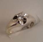 Silver solitaire ring 925 new, size 55