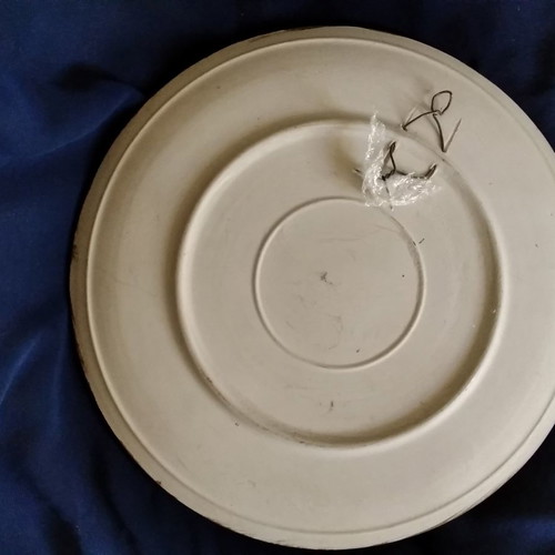 Ceramic painted plate handmade used Manos Faltaits Skyros