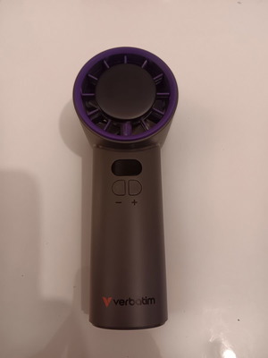 Verbatim Cool 'n' Go Ice Touch handheld fan like new, grey/purple