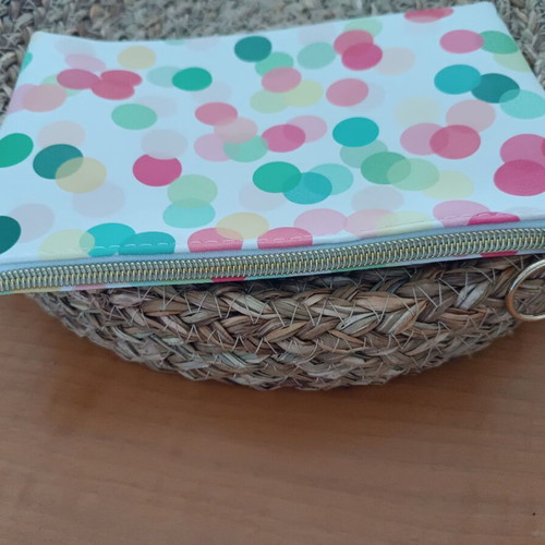 Polka Dot Toiletry Bag like new, synthetic multicolor