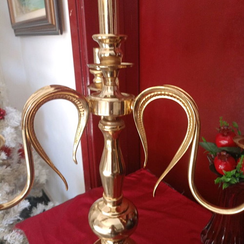 Vintage brass four-light lamp like new, height 60 cm