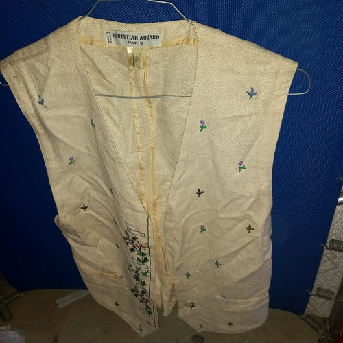 Vest vintage with patch pockets Cristian Aujard used, beige