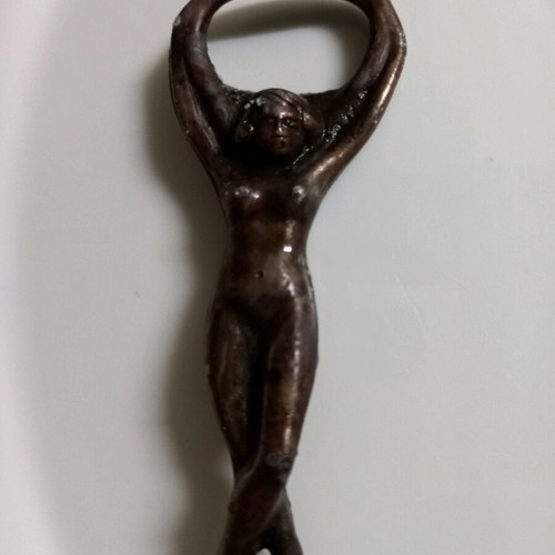 Original antique bottle opener used, height 8 cm