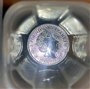LOT 9 ΑΣΗΜΕΝΙΑ ΝΟΜΙΣΜΑΤΑ, 2023 9*1Troy ounce (9*31,1g) UK Silver Britannia Coin Bullion (Queen), Royal Mint, Ασημι 999