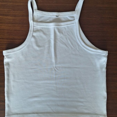 Zara white rib crop top with halter neckline size S used