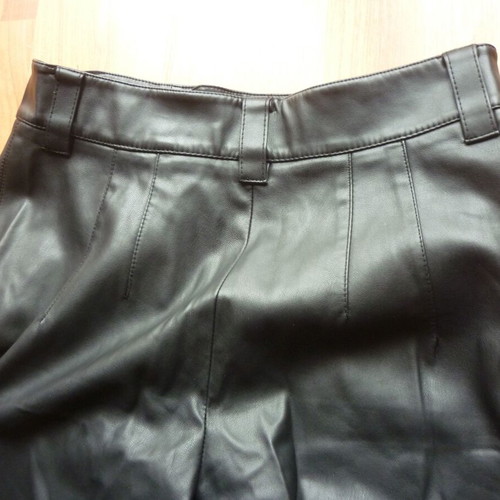 Zara women's black faux leather pants Medium like new