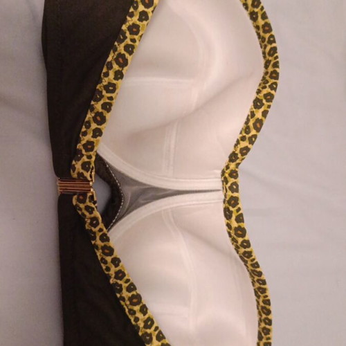 Women's strapless swimsuit D50, new, green and yellow