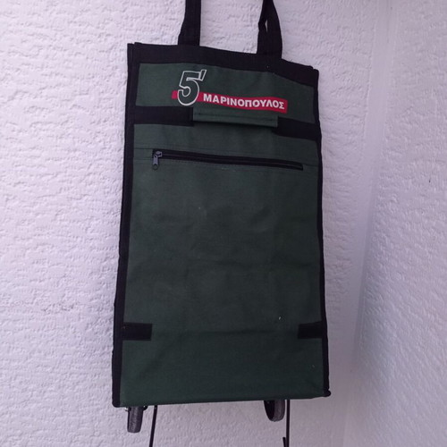 Folding market bag used with wheels for shopping
