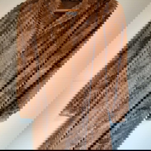 Vintage γούνα βιζόν μεταχειρισμένη, ολόκληρα κομμάτια, ανοιχτό καφέ, μέγεθος 12-14