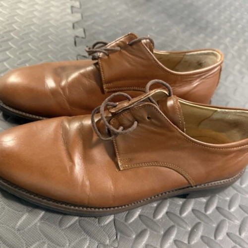 Men's leather shoes used, brown classic style, size 42