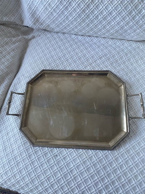 Сребърен поднос като нов 860г