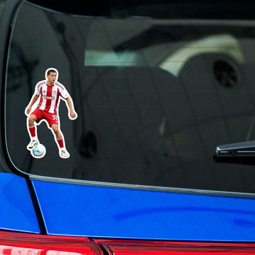 Santiago Hezze Olympiacos stickers made to order, set of 2