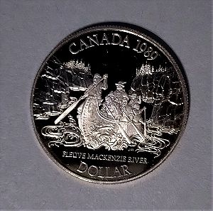 Ασημένιο Proof Canadian Dollar 1989
