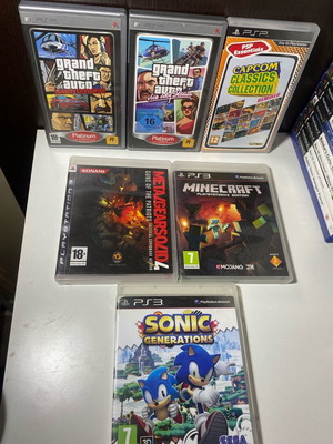 PS3 и PSP игри използвана колекция с GTA и Minecraft